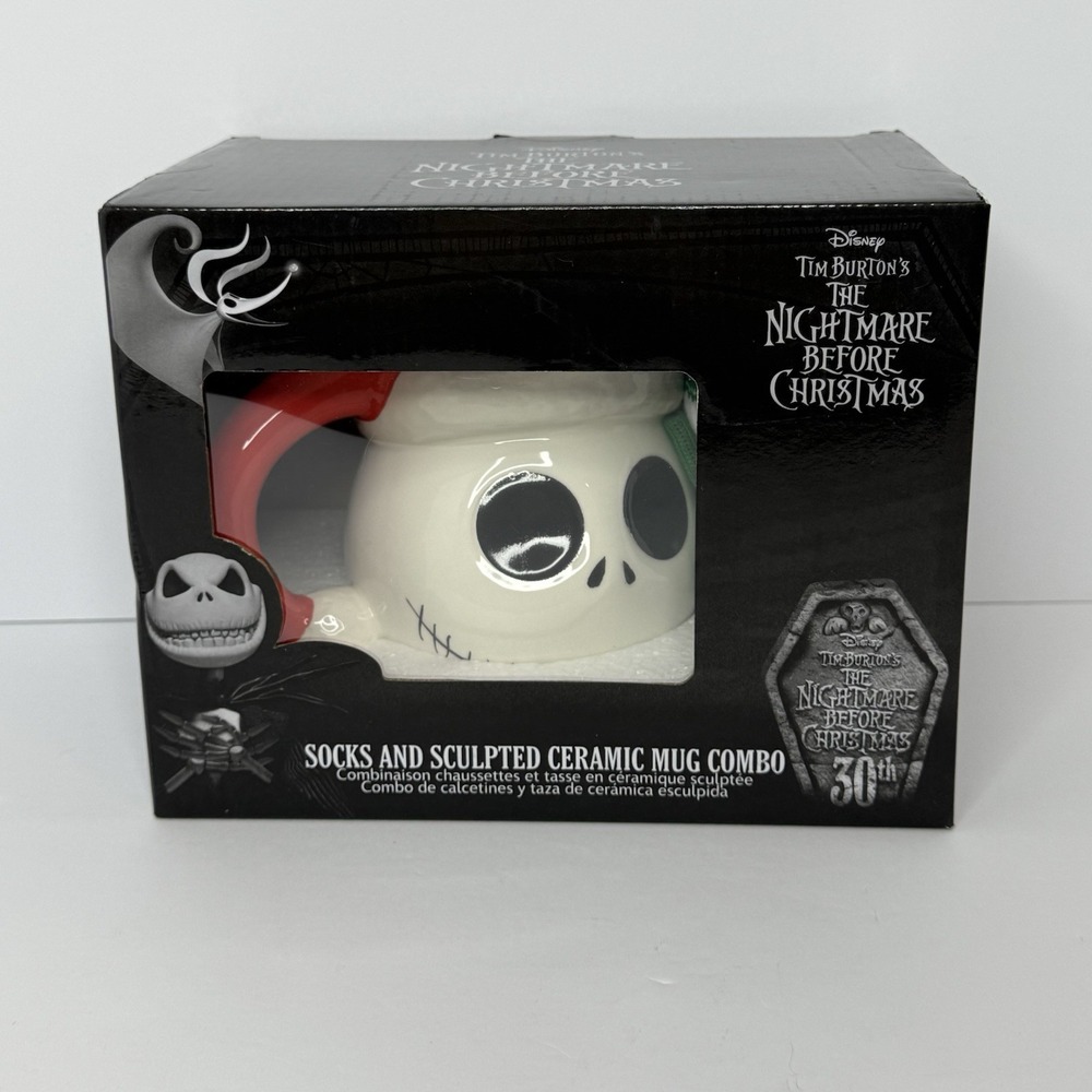 Nightmare Before Christmas Socks And Sculpted Ceramic Mug Combo 30th Anniversary